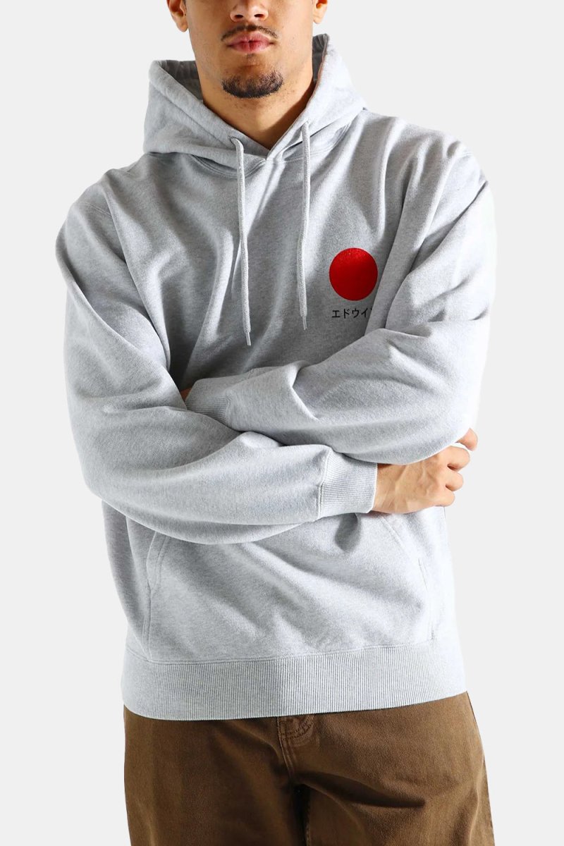 Edwin Japanese Sun Hooded Sweatshirt (Grey Marl) | Sweaters