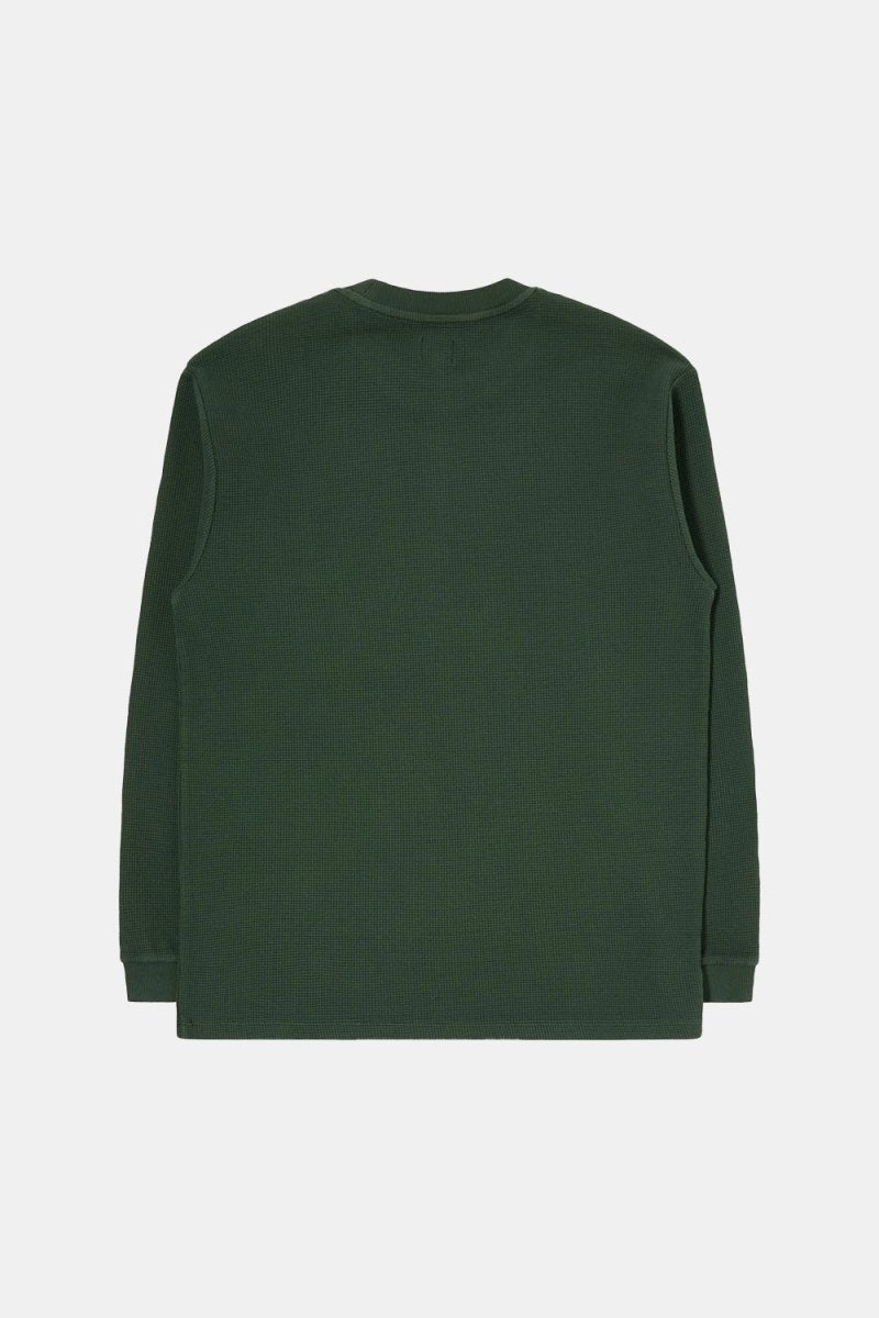 Edwin Waffle Dizzy Long Sleeve T-Shirt (Kombu Green Pigment) | T-Shirts