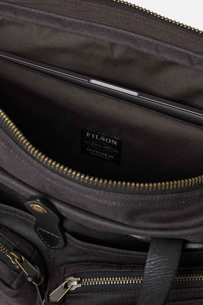 Filson 24-Hour Hour Tin Cloth Briefcase (Cinder Black) | Bags