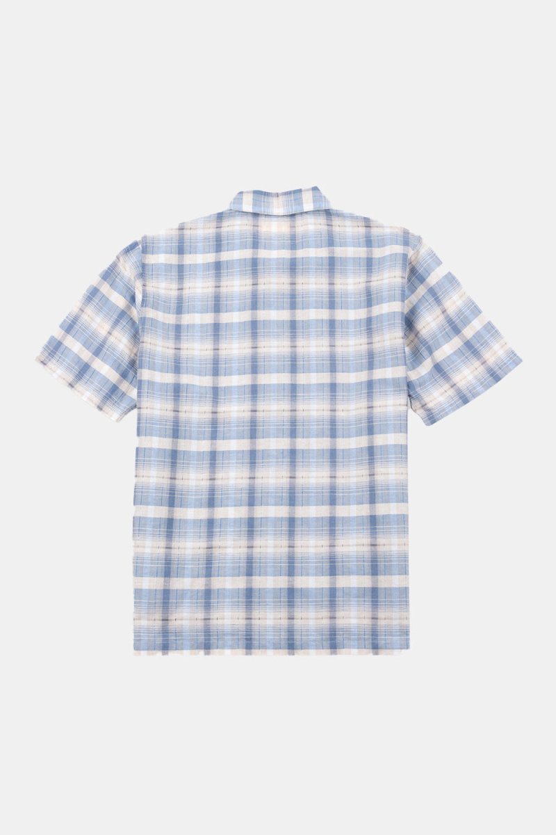 Folk Gabe Short Sleeve Check Shirt (Soft Blue) | Shirts