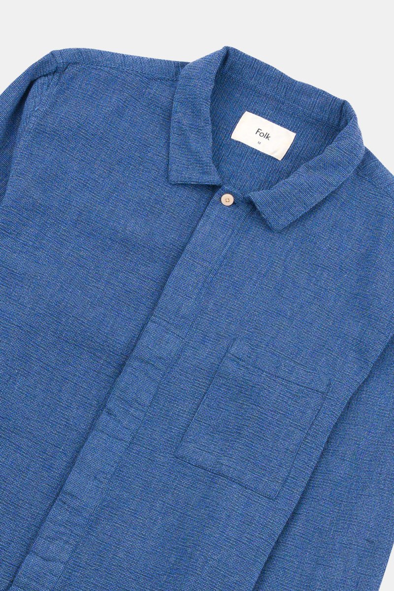 Folk Patch Shirt (Indigo Basketweave) | Shirts