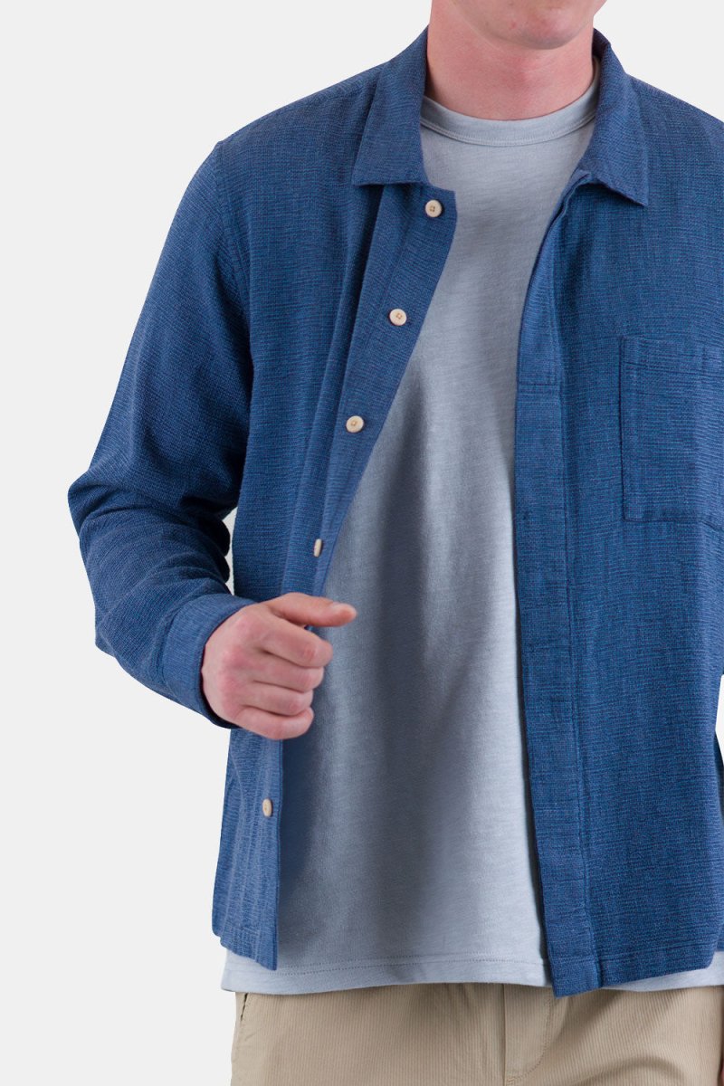 Folk Patch Shirt (Indigo Basketweave) | Shirts