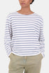 T-shirt à rayures texturées Folk (blanc cassé/bleu doux) | Chemises