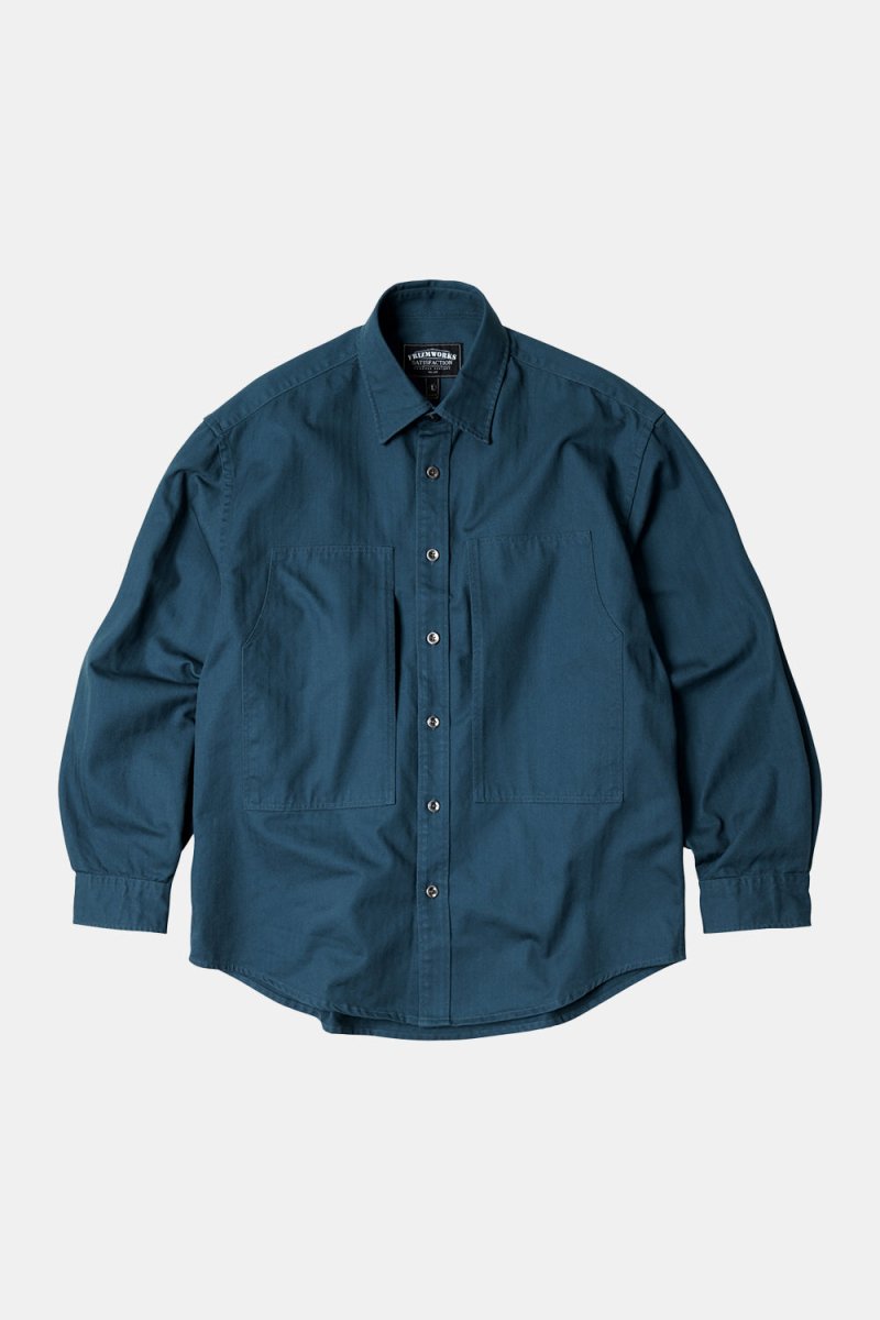 Frizmworks HBT Carpenter Pocket Work Shirt Jacket (Vintage Blue) | Shirts