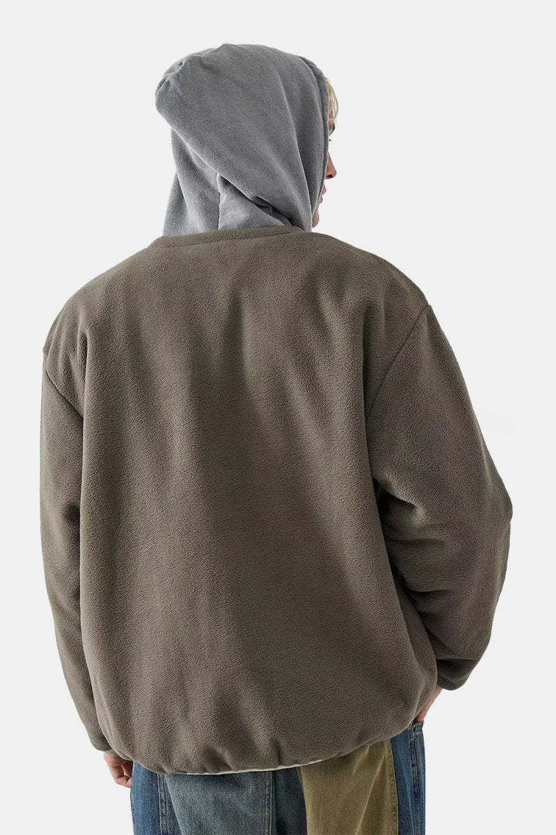 Gramicci Reversible Fleece Cardigan (Taupe) | Sweaters