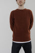 Demi-douzaine de pull tricoté à col ras du cou doublement brossé super doux (rouille) | Tricots