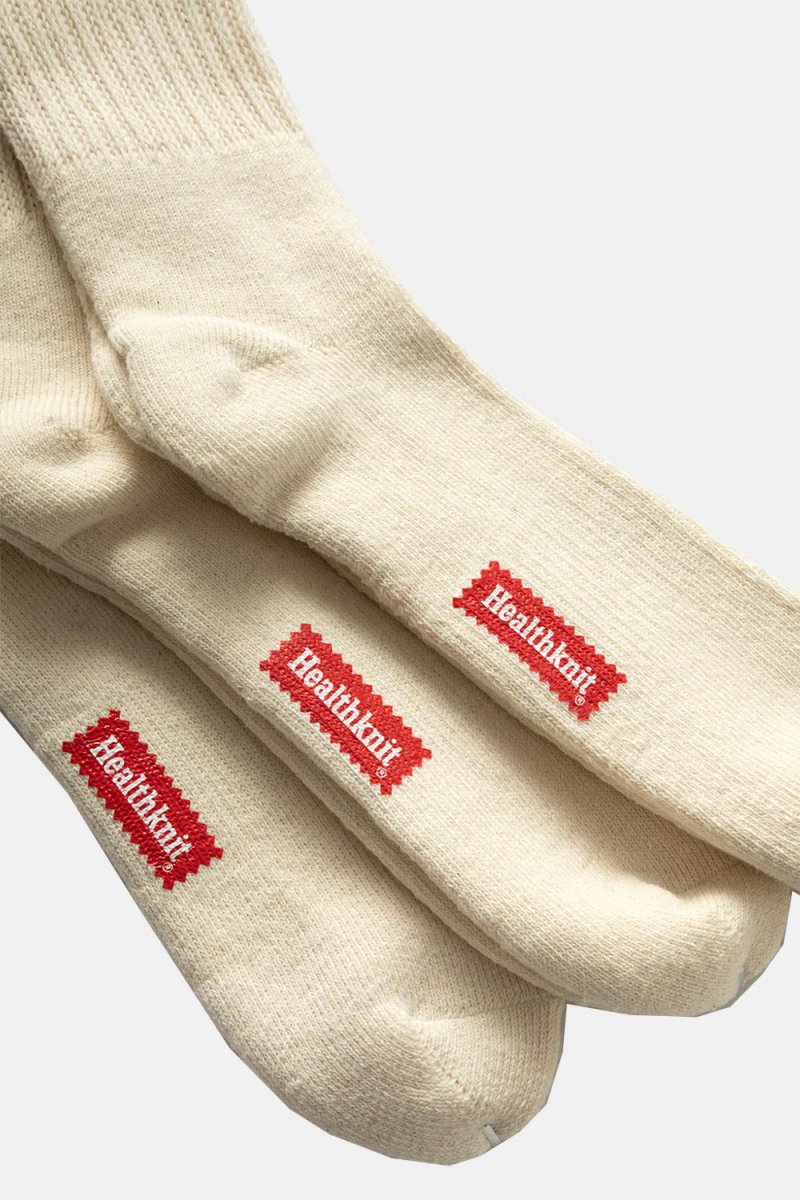 Healthknit 3 Pack 3 Line Crew Socks (White/Yellow/Red) | Socks