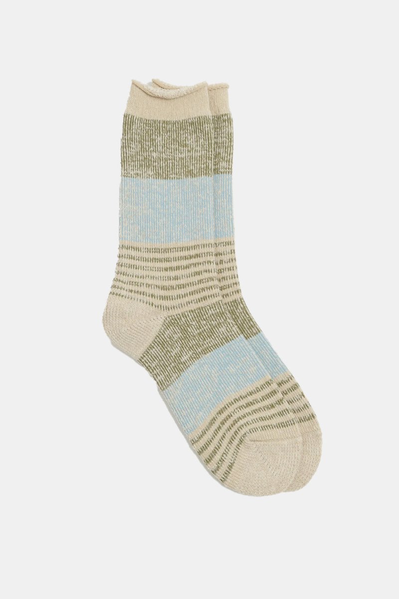 Kinari Plating Pattern Crew Socks (Khaki) | Socks