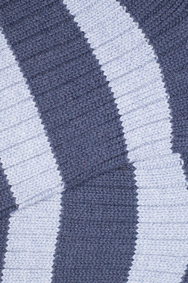 Kinari Recycled Cotton Mix Chunky Stripes Crew (Navy) | Socks