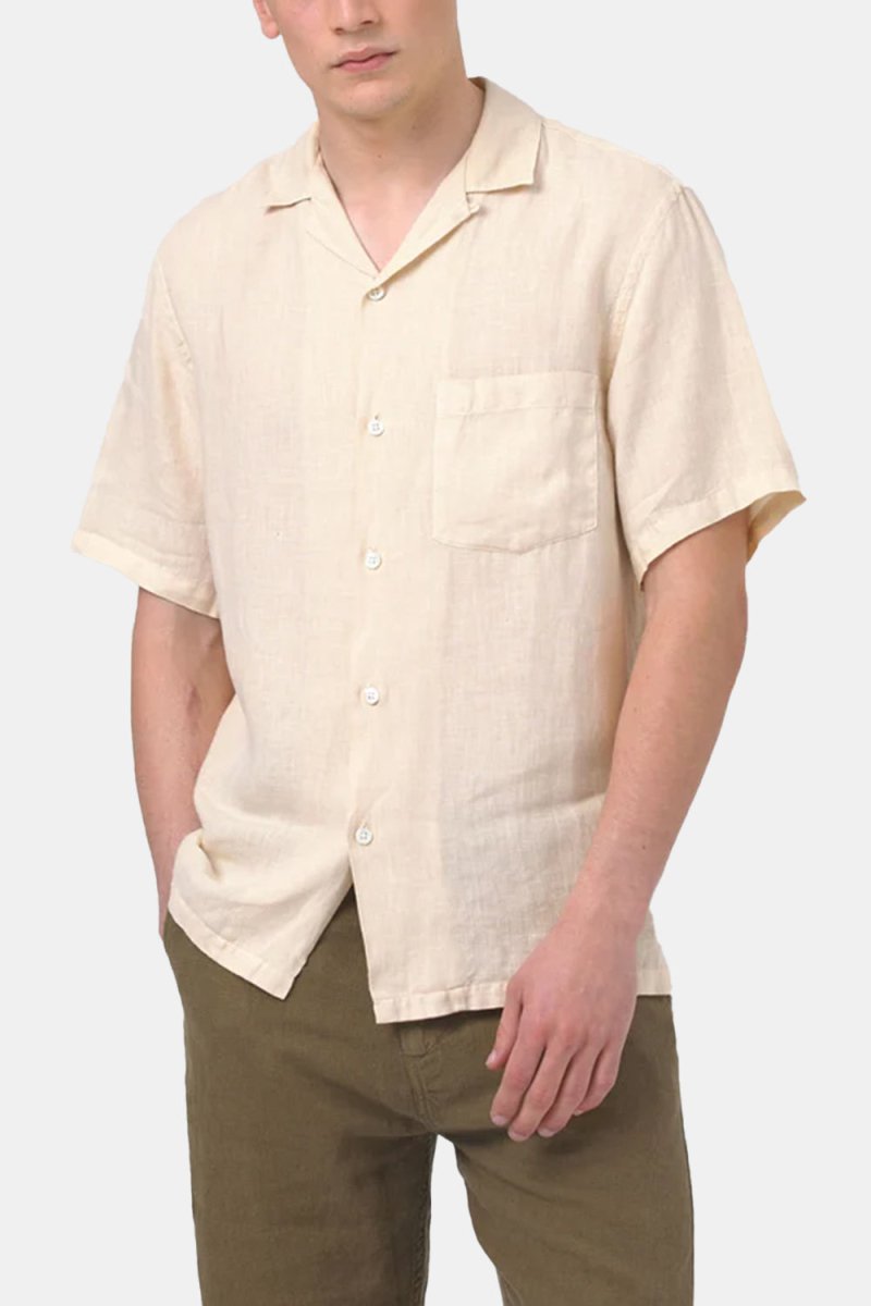 Portuguese Flannel Linen Camp Collar Shirt (Raw) | Shirts