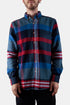 Chemise à carreaux mal alignée en flanelle portugaise (rouge / bleu) | Chemises