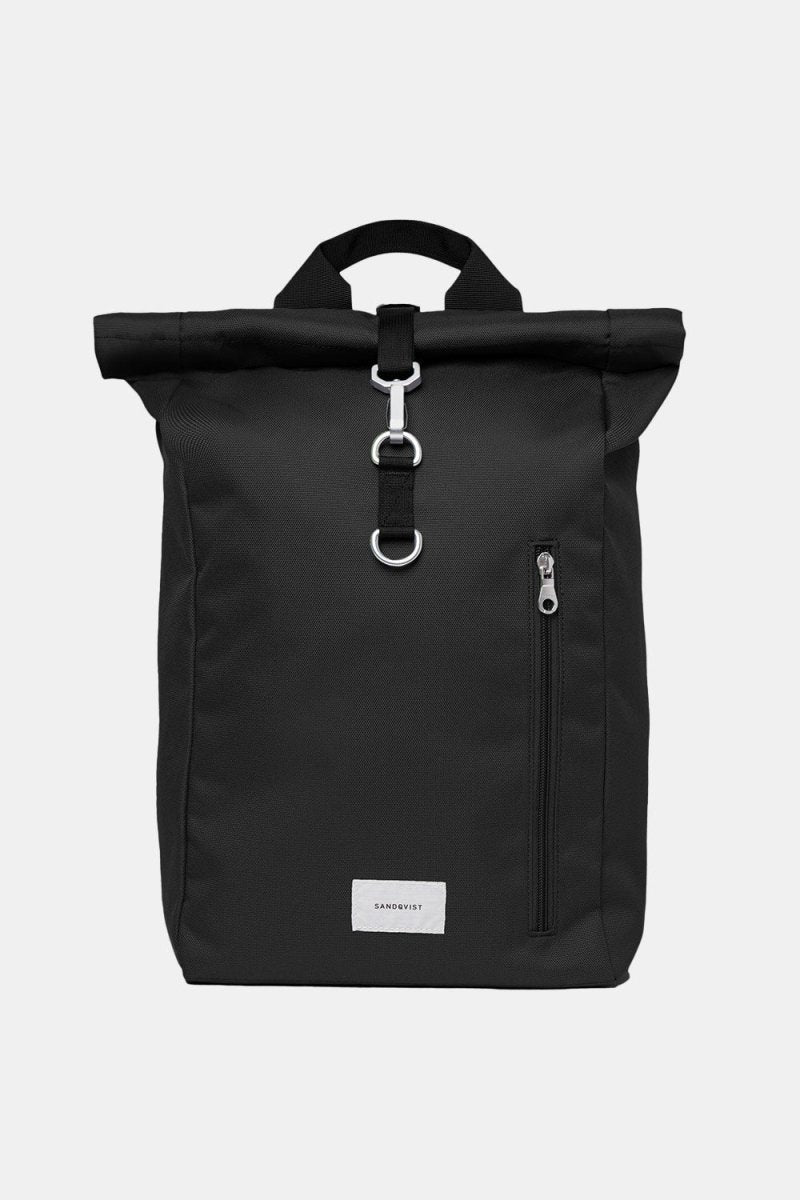 Sandqvist Ground Rolltop L Backpack (Black/Black) | Bags