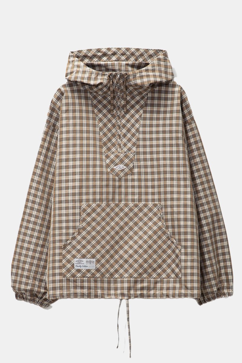 Umbro Masked Hood Plaid Shirt (Brown Beige) | Shirts