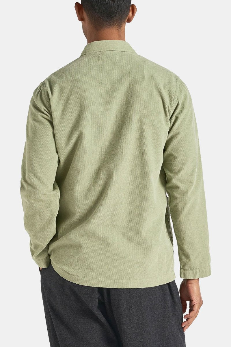 Universal Works Fine Cord Bakers Overshirt (Light Olive) | Jackets