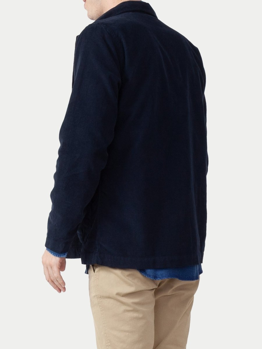 Universal Works Fine Cord Bakers Overshirt (Navy) | Jackets