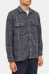 Chemise utilitaire à manches longues Universal Works (chèque pied-de-poule bleu marine) | Chemises