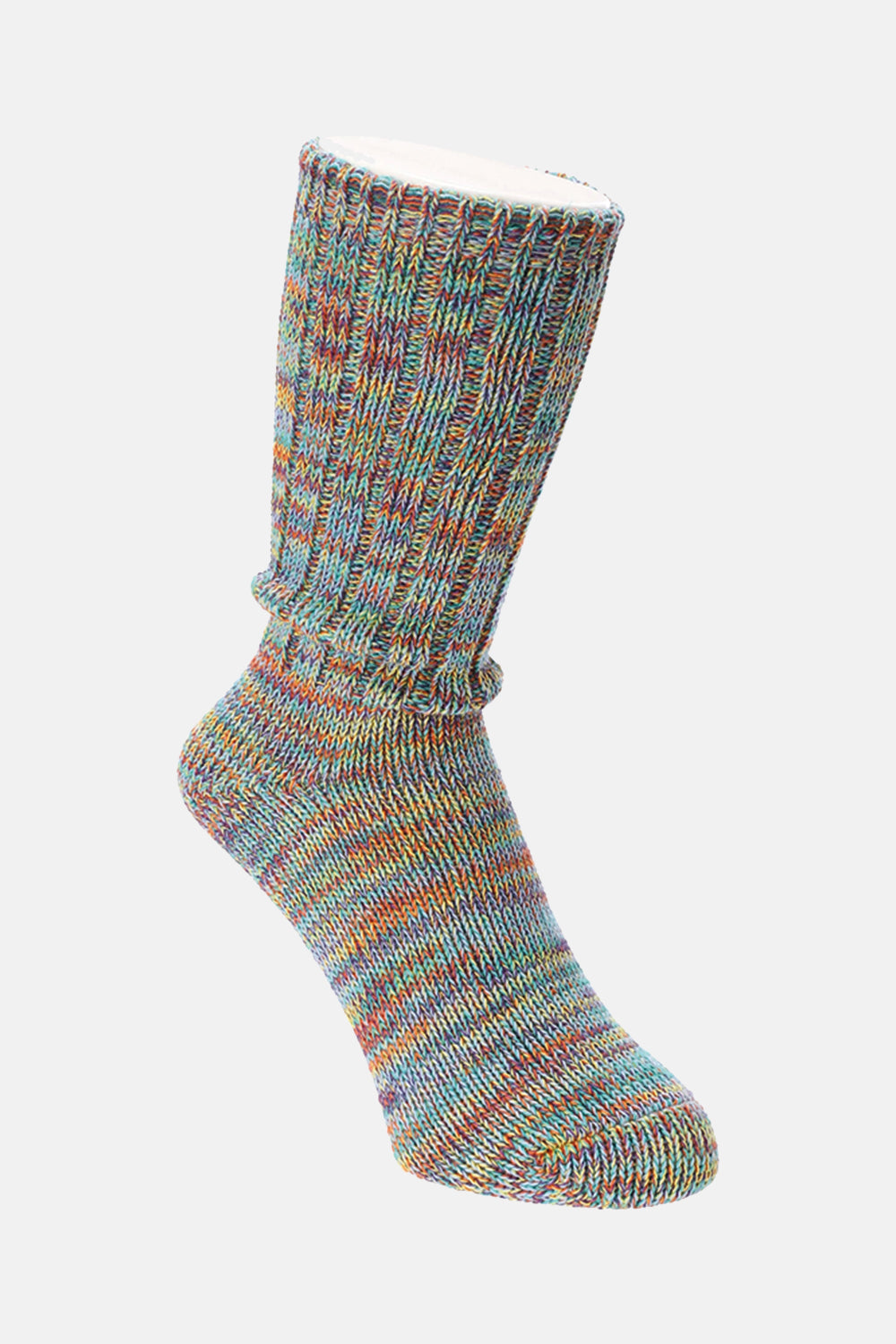 Anonymous Ism 5 Colour Mix Crew Socks (Green Mix) | Number Six