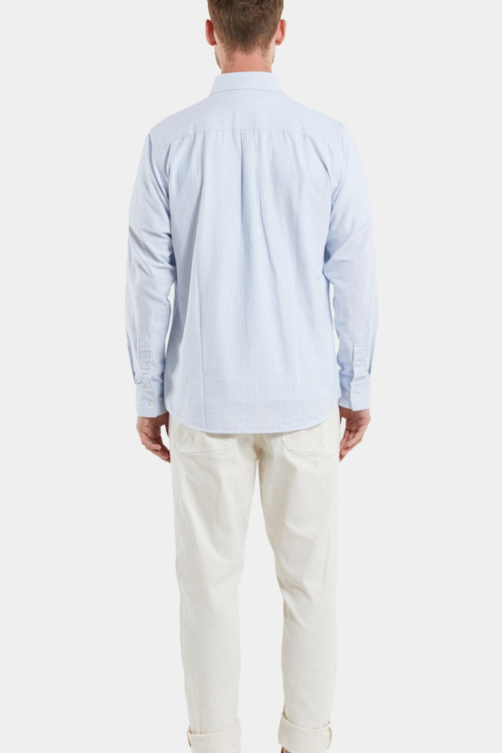 Armor Lux ML Oxford Stripe Shirt (Blue Sky / Milk) | Number Six