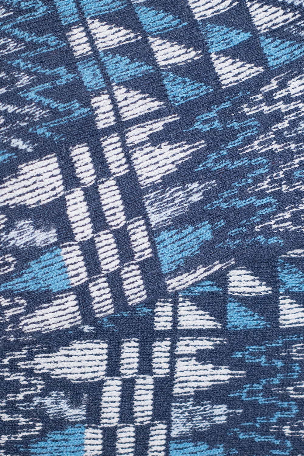 Kinari Recycled Cotton Salish Rug Pattern Crew (Blue) | Number Six