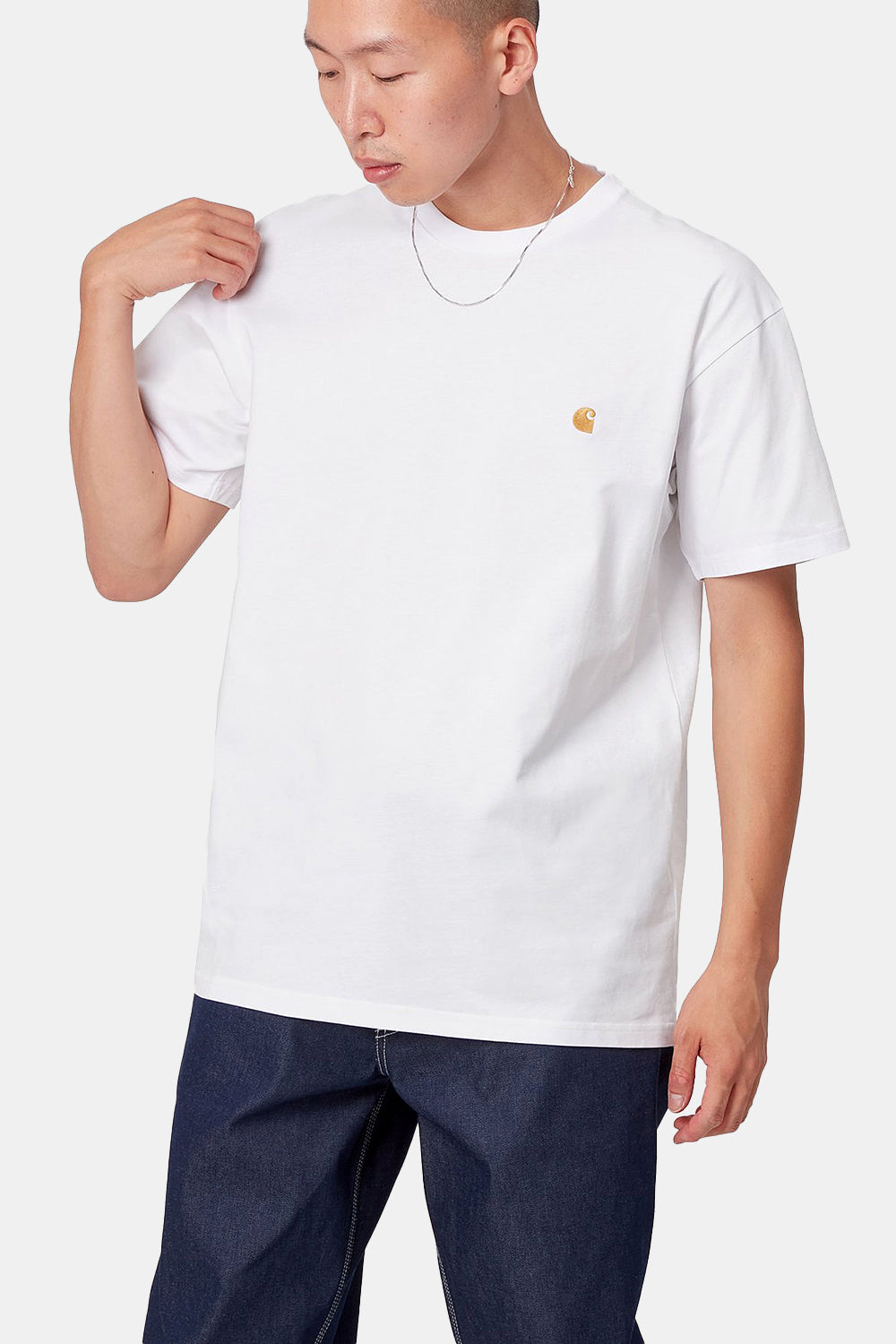 Carhartt WIP Short Sleeve Chase T-Shirt (White/Gold)